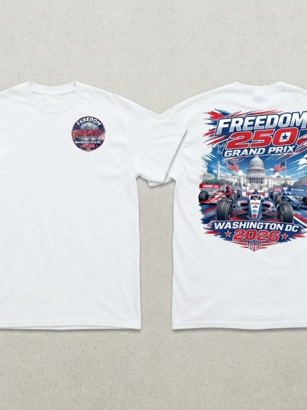 Freedom 250 Grand Prix Washington DC 2026 Graphic T-Shirt Reprint